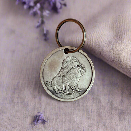 Dog tag with dog engraving